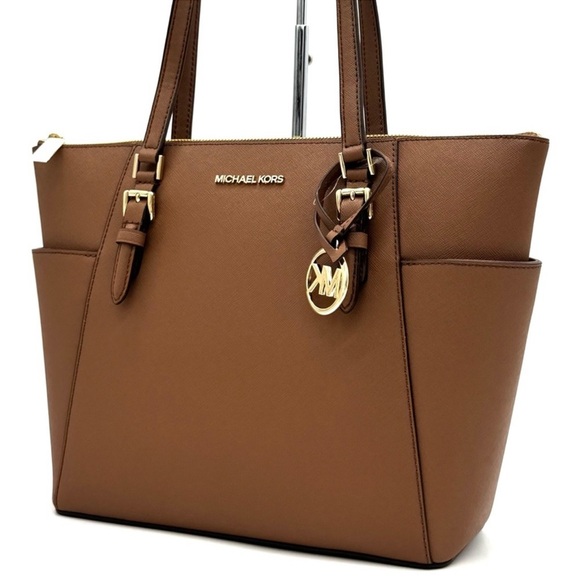 Michael Kors Large Charlotte TZ Tote Bag Luggage Brown - Picture 2 of 11